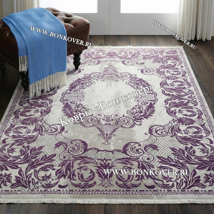 Ковер Медальон Для Гостиной Дизайн 30543 Сиреневый