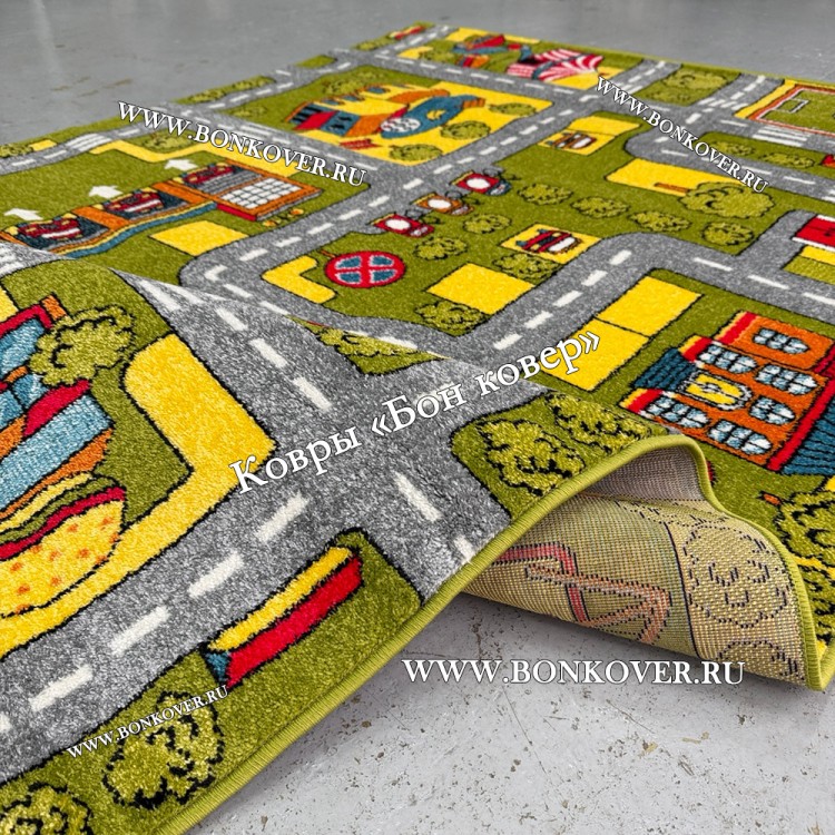 Детский Ковер Город 02 Зеленый